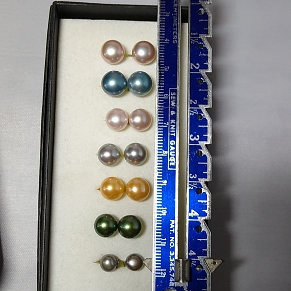 Natural button pearl earring suite - Picture 5 of 5